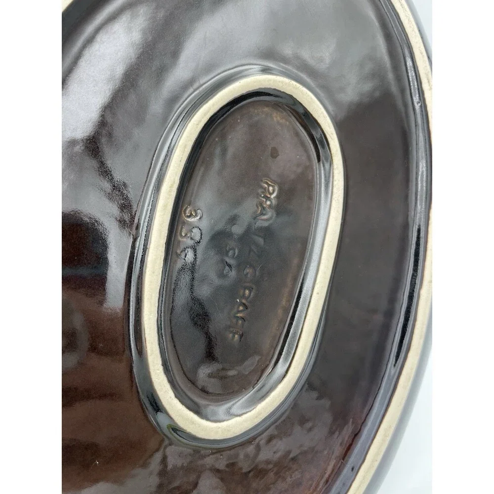 Pfaltzgraff Gourmet Brown Drip Oval Platter Serving Plate 15”